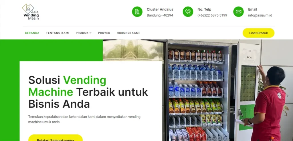 Screenshot website Asia Vending Machine
